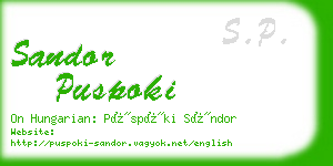 sandor puspoki business card